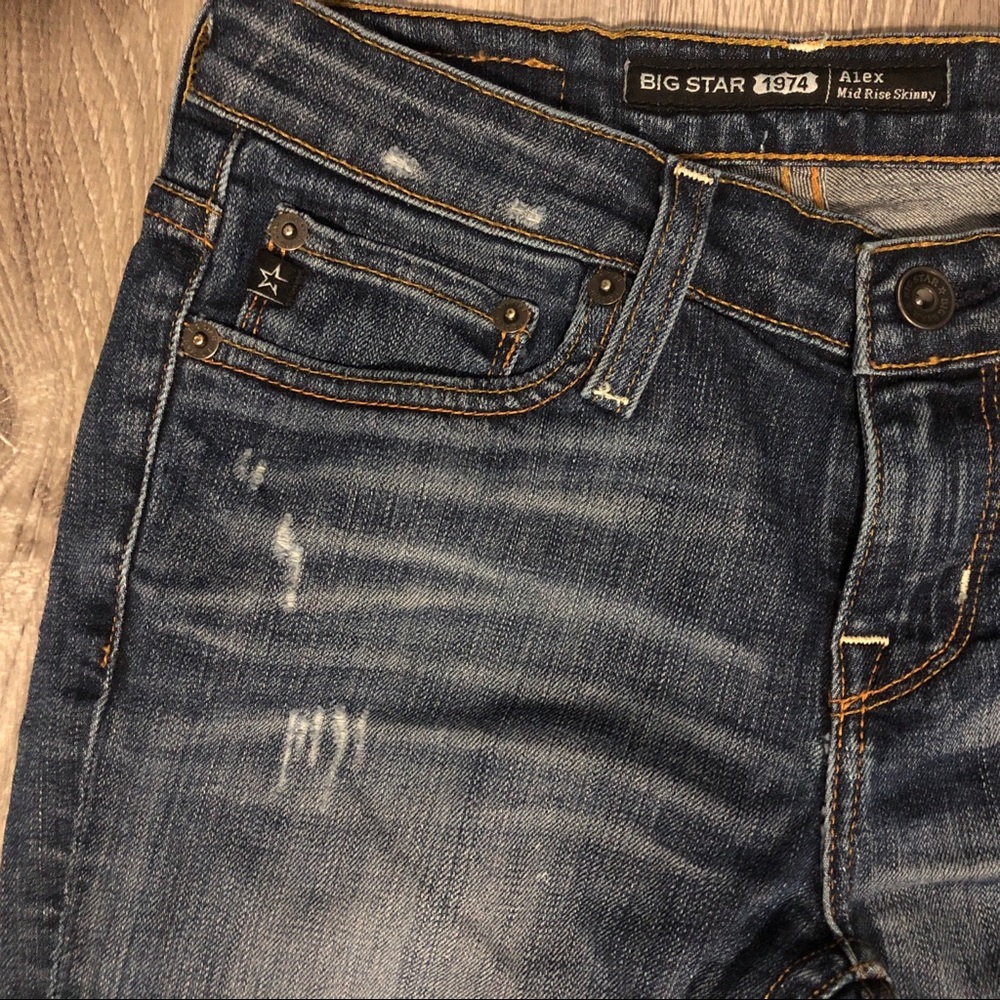 Big Star "Alex" Mid-rise Skinny distressed jeans - sizes 24 - Picture 6 of 15